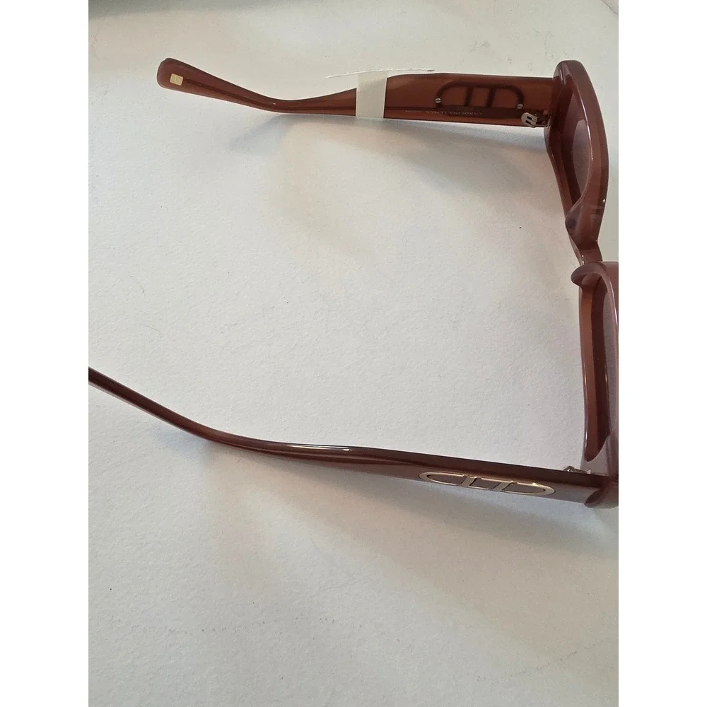 Carolina Lemke Berlin Yves CL9222-7 Mauve Rectangular Sunglasses Women NEW